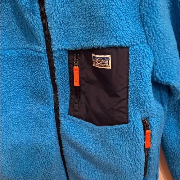 Polo Ralph Lauren Blue Sherpa Fleece Jacket with Navy Pocket - Picture 2 of 13